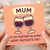 Funny Mum Mother’s Day Card - Partner in Wine Pun with Clinking Wine Glasses - Cute Humour Card for Mum from Son or Daughter