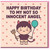 Funny Birthday Card for Partner - 'Happy Birthday to My Not So Innocent Angel' Cute Devil Character with Trident and Balloon, Heart Pattern
