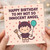 Funny Birthday Card for Partner - 'Happy Birthday to My Not So Innocent Angel' Cute Devil Character with Trident and Balloon, Heart Pattern