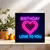 Neon Heart Birthday Card - Love To You - 145mm x 145mm Square - Romantic Card for Partner, Husband, Wife, Boyfriend or Girlfriend -, Includes Purple Envelope