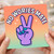No Worries Mate Peace Sign Greeting Card - Colourful Fun Friendship Encouragement Card for Friends, Thinking of You or Just Because - Blank Inside