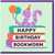 Happy Birthday Bookworm Card - Cute Party Hat Worm with Balloons on Stacked Books - Birthday Card for Book Lovers, Readers, Kids & Adults