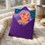 Birth-TAY LOVE Birthday Card - Cute Illustrated Girl with Purple Hair Making a Heart with Hands Under Stars, Playful Pun Message