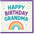 Happy Birthday Grandma Card - Colourful Rainbow and Confetti Dots Design, Cheerful Grandmother Birthday Greeting