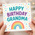Happy Birthday Grandma Card - Colourful Rainbow and Confetti Dots Design, Cheerful Grandmother Birthday Greeting