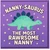Nanny-Saurus Dinosaur Birthday Card for Nanny - Cute Stegosaurus with Stars - The Most Rawrsome Nanny - Funny Card from Grandchildren