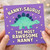 Nanny-Saurus Dinosaur Birthday Card for Nanny - Cute Stegosaurus with Stars - The Most Rawrsome Nanny - Funny Card from Grandchildren