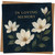 In Loving Memory Magnolia Sympathy Card - Elegant Condolence & Bereavement Greeting, 145mm x 145mm Square, Dark Blue Floral, Kraft, Includes Kraft Envelope