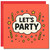 Let's Party Birthday Card - Confetti & Candles Design - 145mm x 145mm Square - Red, Includes Red Envelope