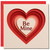 Be Mine Layered Red Heart Square Greeting Card - 145mm x 145mm - Valentine's Day Love Card, Includes Red Envelope