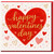 Happy Valentine's Day Card - Red Heart with Handwritten Script and Hearts - Cute Romantic Greeting for Couples