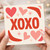 XOXO Hearts Love Card - Romantic Valentine's or Anniversary Greeting Card, Red and Pink Design