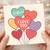Girlfriend I Love You Heart Balloons Card - Cute Romantic Anniversary or Valentine’s Day Card for Girlfriend, Blank Inside