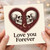 Love You Forever Skull Heart Card - Gothic Romantic Anniversary or Valentine’s Card for Couple, Boyfriend, Girlfriend, Husband or Wife, Moon and Stars Design