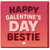 Happy Galentine's Day Bestie Card - Cute Pink Friendship Valentine's Card for Best Friend, Heart Design, Galentine for Her, Friend Love Greeting