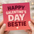 Happy Galentine's Day Bestie Card - Cute Pink Friendship Valentine's Card for Best Friend, Heart Design, Galentine for Her, Friend Love Greeting