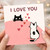 Cute I Love You Cats Card - Romantic Anniversary Card with Hearts, Love for Partner, Boyfriend or Girlfriend, Perfect for Valentine’s Day