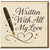 Written With All My Love Card - Romantic Fountain Pen and Hearts Design - Love & Anniversary Greeting Card for Partner, Husband or Wife - Blank Inside with Envelope