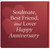 Soulmate, Best Friend and Lover Happy Anniversary Card - Romantic Red Heart Design - Anniversary Card for Partner, Husband, Wife, Boyfriend or Girlfriend