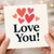 Love You Hearts Card - Romantic Anniversary or Valentine’s Day Greeting Card, Cute Red and Pink Hearts Design, Blank Inside with Envelope, For Partner Husband Wife Boyfriend Girlfriend