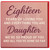 Daughter 18th Birthday Card - Eighteen Years of Loving You - Proud of You Message in Pink Script Typography