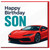 Happy Birthday Son Card - Red Sports Car Design, Modern Motoring Theme for Car-Mad Boys, Teens or Adult Son