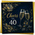 40th Birthday Card, Cheers to 40 Champagne Glasses and Floral Design