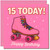 15th Birthday Card, Pink Roller Skate Happy Birthday Card
