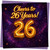 26th Birthday Card, Cheers to 26 Years Gold Galaxy Design