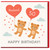 Husband 50th Birthday Card, Cute Teddy Bear Balloon Design