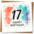 17th Birthday Card, Happy 17th Birthday Card with Colourful Watercolour Splash Design