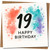 19th Birthday Card, Happy Birthday Watercolor Design