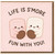 Life Is S'more Fun With You - Cute Marshmallow Pun Love Card for Partner, Anniversary or Valentine’s Day - Kawaii S’mores Illustration Greeting Card