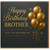 Brother Birthday Card, Happy Birthday Brother Card with Gold Balloons