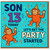 Son 13th Birthday Card, Let's Get the Party Started Monkey Design