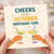 October Birthday Girl Card, Cheers to the October Birthday Girl Birthday Card