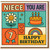 7th Birthday Card for Niece, Happy Birthday Retro Colourful Design