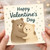 Valentine's Day Card - Cute Bear Couple Hug Illustration with Hearts - Romantic Love Greeting for Partner, Boyfriend, Girlfriend, Husband or Wife
