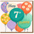 7th Birthday Card, Colourful Balloons Happy Birthday Card