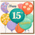 15th Birthday Card, Happy 15th Birthday Balloon Design Card