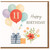 11th Birthday Card, Happy Birthday Balloon and Gift Design