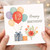 12th Birthday Card, Happy Birthday Balloon and Gift Design