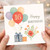 16th Birthday Card, Happy Birthday Balloons and Flowers