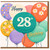 28th Birthday Card, Happy Birthday Balloon Design