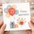 21st Birthday Card, Happy Birthday Balloon and Floral Design