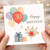 30th Birthday Card, Happy Birthday Balloons and Gifts Design