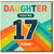 Daughter 17th Birthday Card, You're 17 Today Retro Rainbow Greeting Card