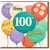 100th Birthday Card, Colourful Balloon Happy Birthday Design