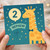 2nd Birthday Card for Nephew, Cute Giraffe Balloon Birthday Card