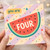 4th Birthday Card, You Are Four Watermelon Design